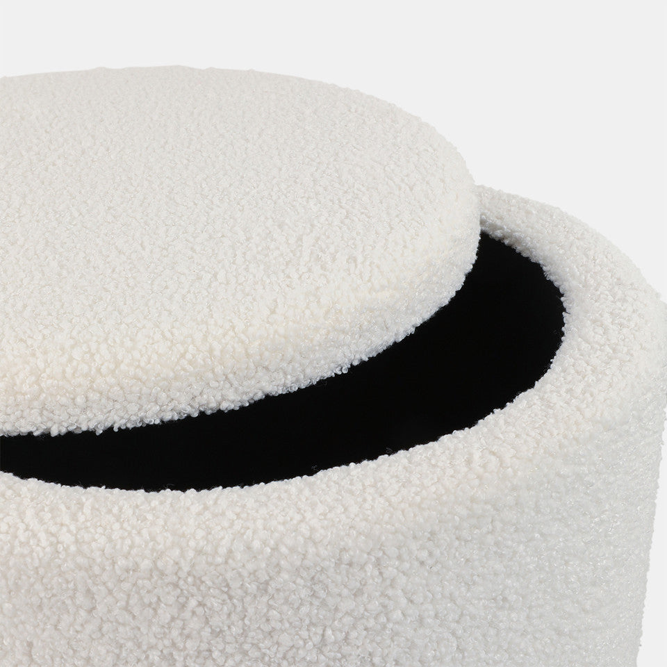 Fluted Boucle Ottoman