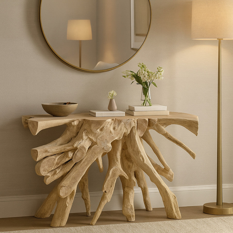Teakwood Console Table, Natural