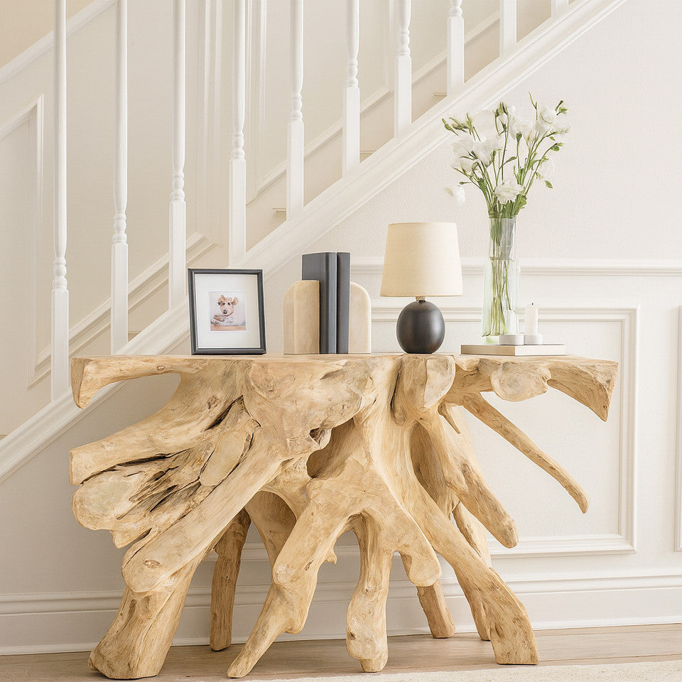Teakwood Console Table, Natural