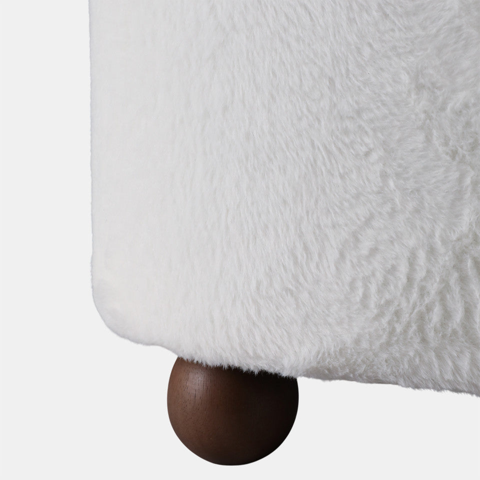 Round Ottoman with Ball Feet