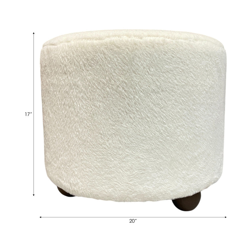 Round Ottoman with Ball Feet