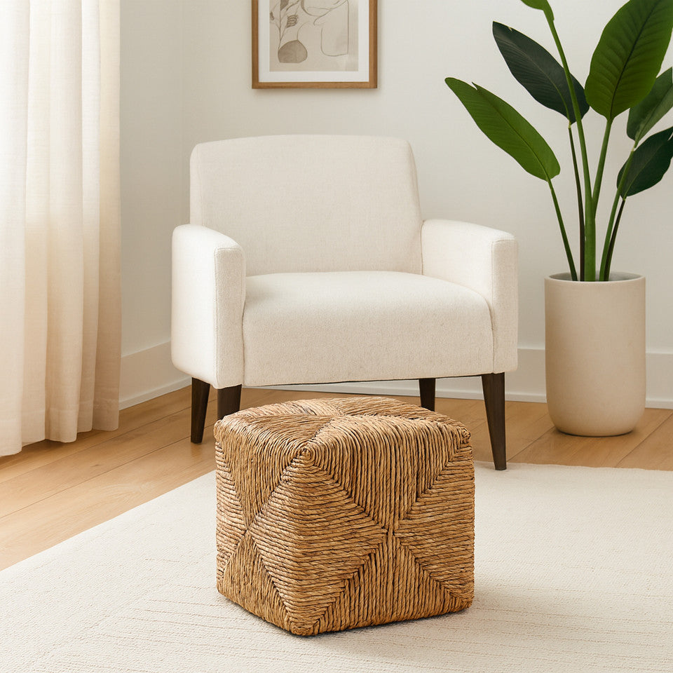 Rattan Square Ottoman