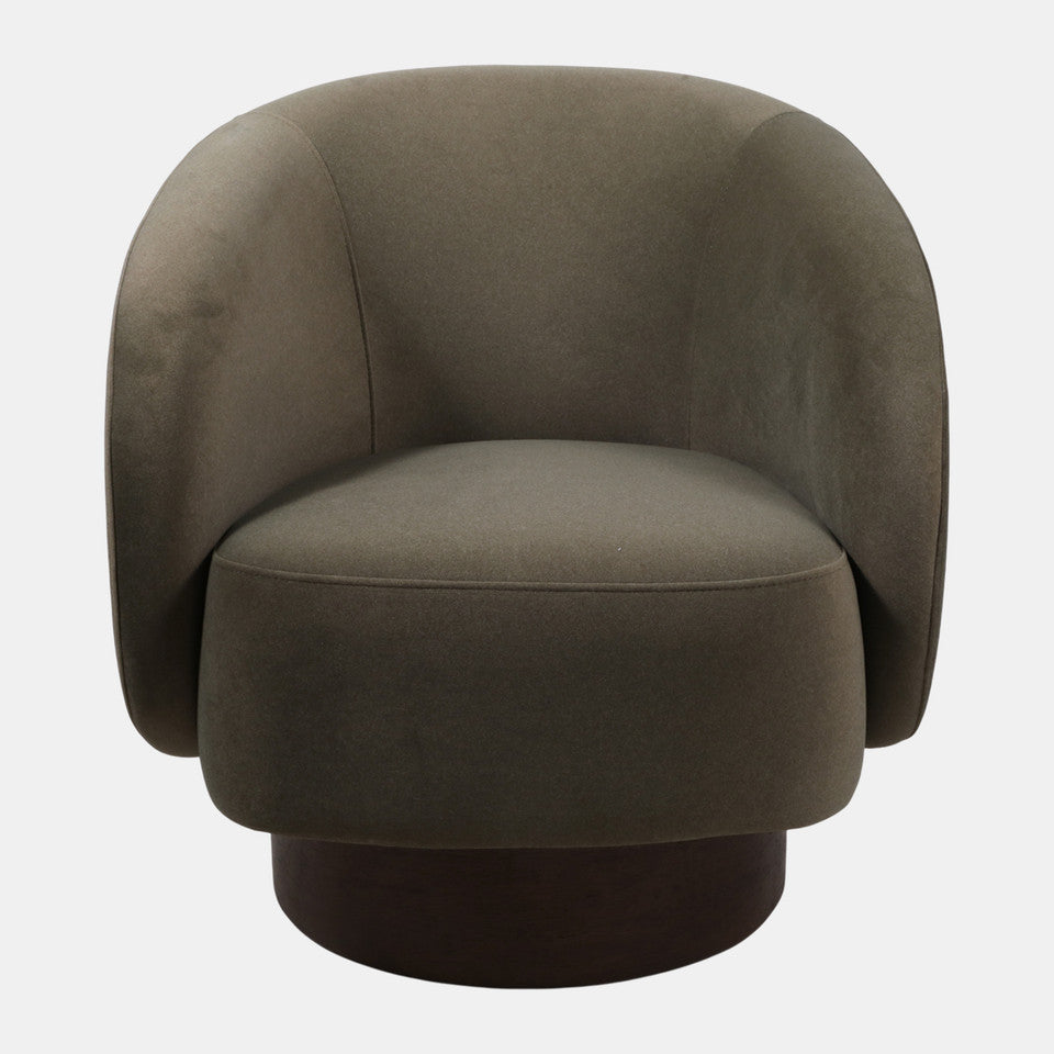 32x31" Swivel Accent Chair, Green/brown