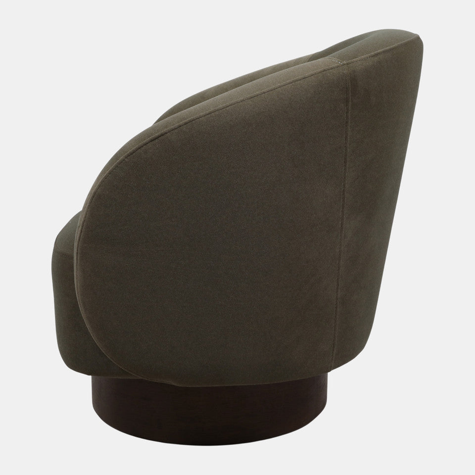 32x31" Swivel Accent Chair, Green/brown