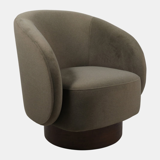 32x31" Swivel Accent Chair, Green/brown