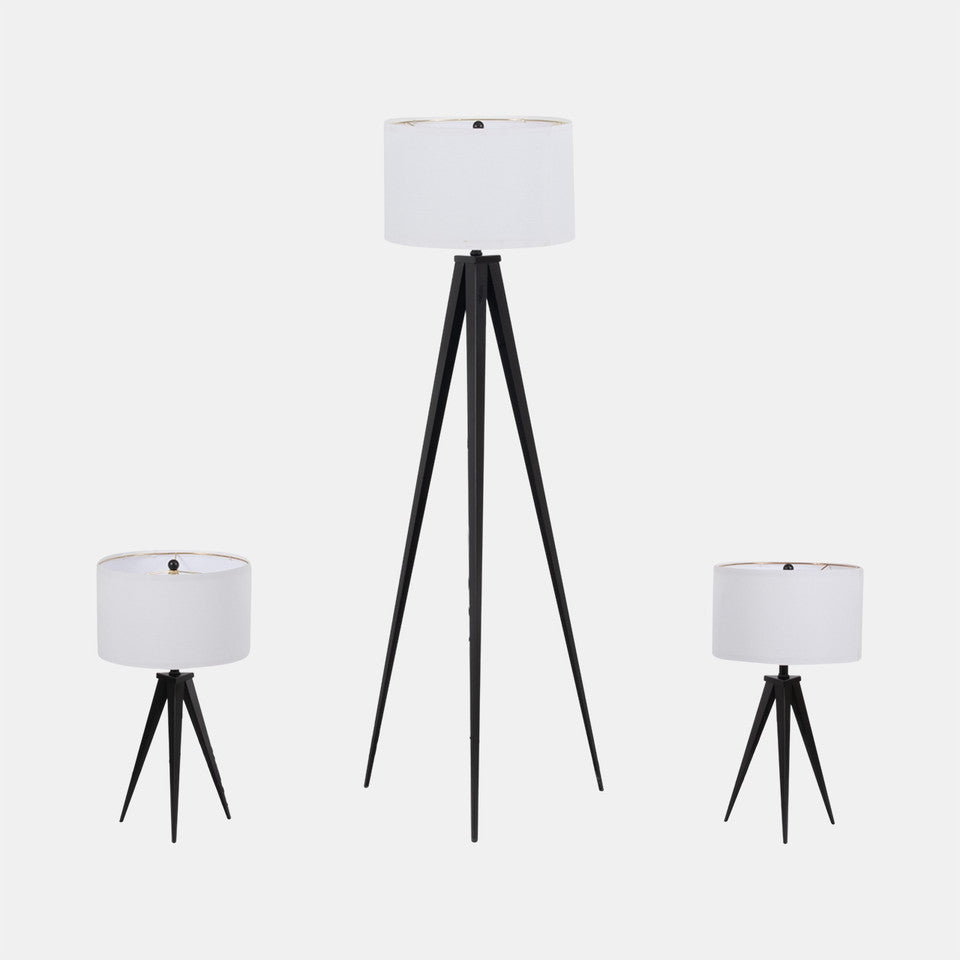 Metal Tripod Lamp Set (Set of 3)