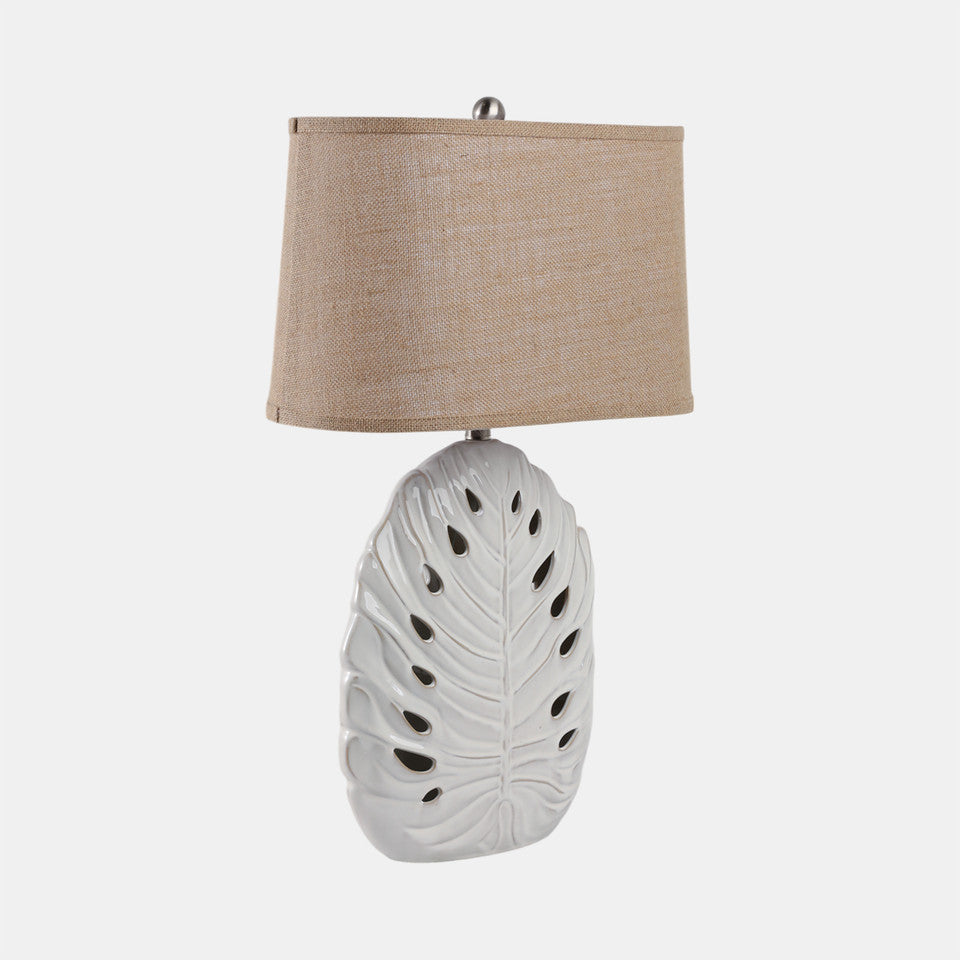 Pierced Leaf Ceramic Lamp