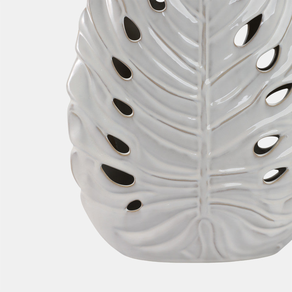 Pierced Leaf Ceramic Lamp