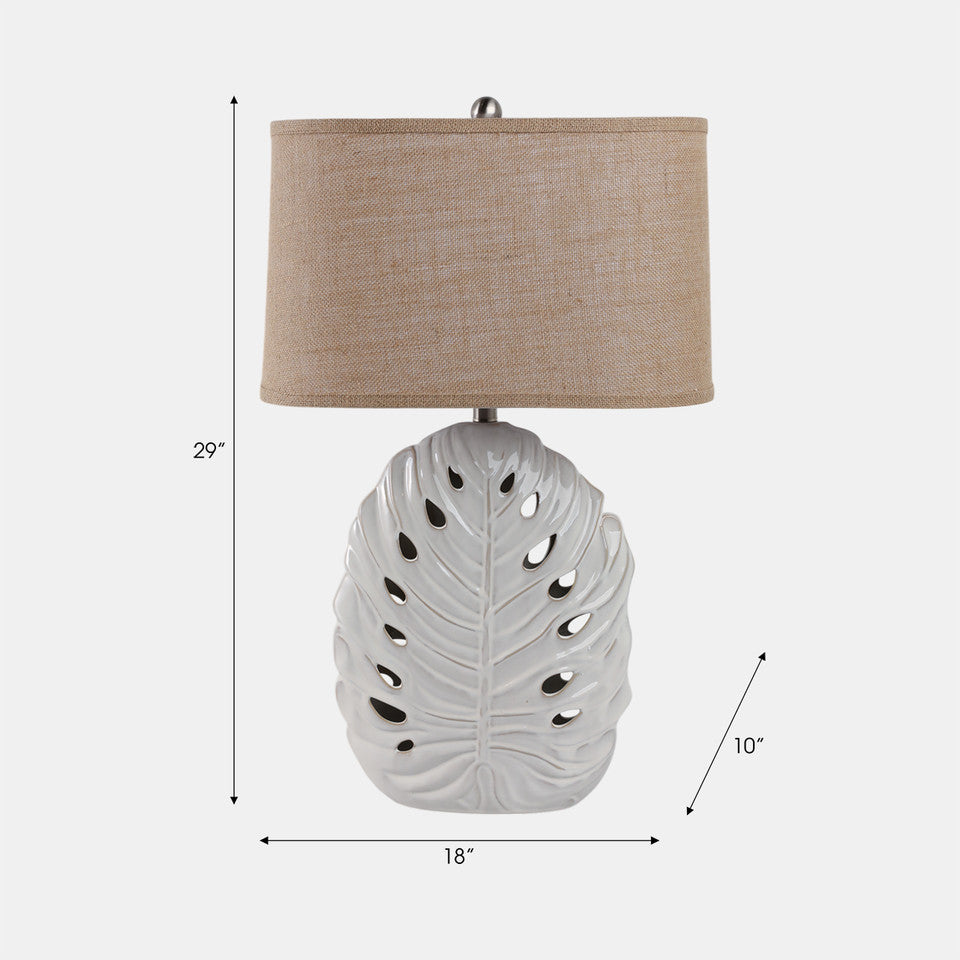 Pierced Leaf Ceramic Lamp