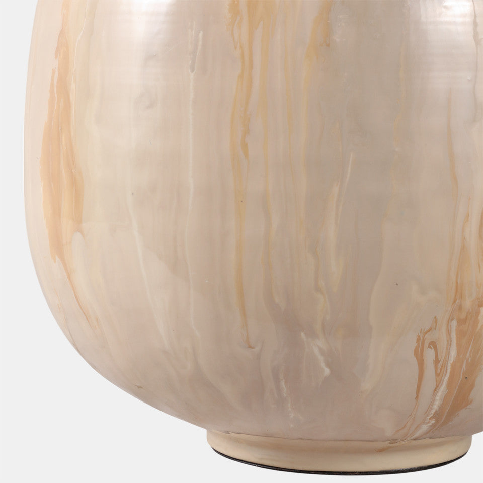 Metal Base Table Lamp, Ivory