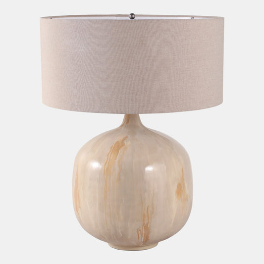 Metal Base Table Lamp, Ivory